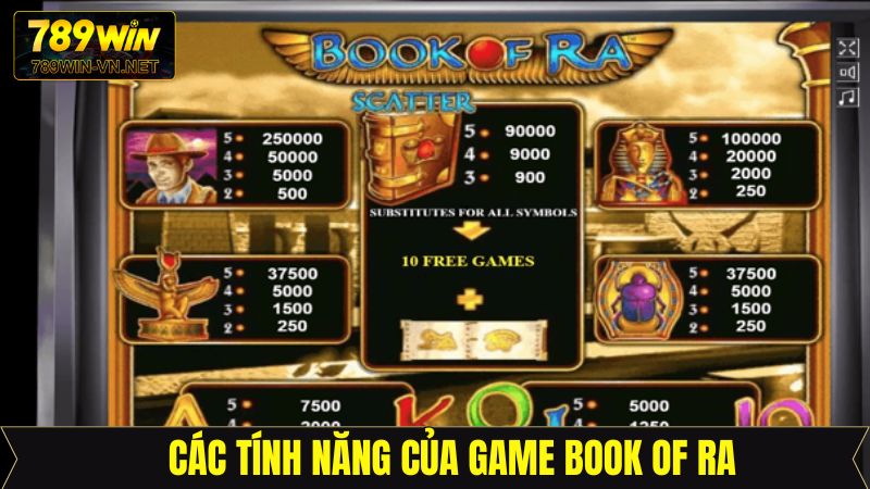 Một vài tính năng đặc sắc được thiết lập trong Book of Ra